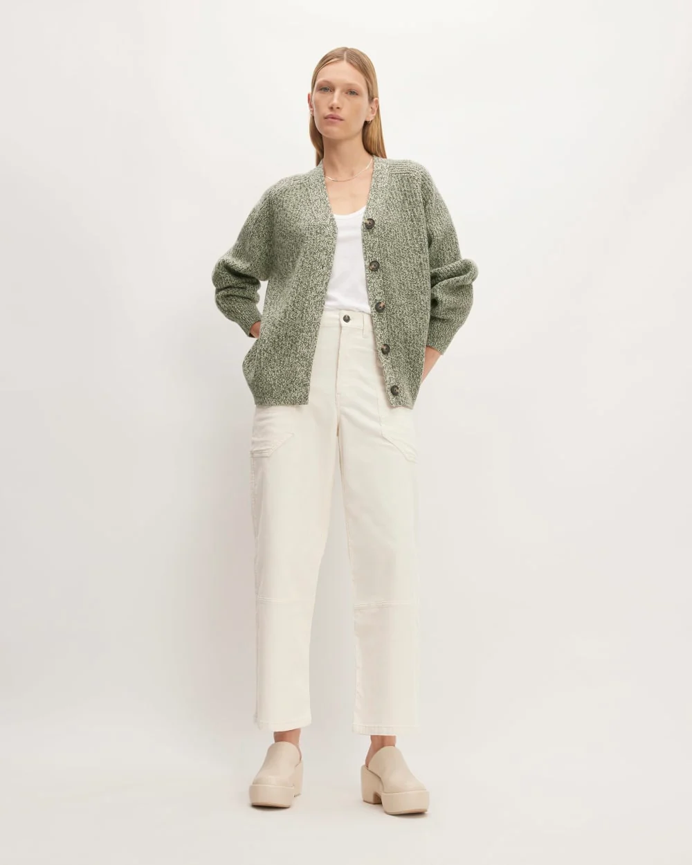 The Felted Merino Cardigan | Seafoam Green / Kambaba Twist - Image 3