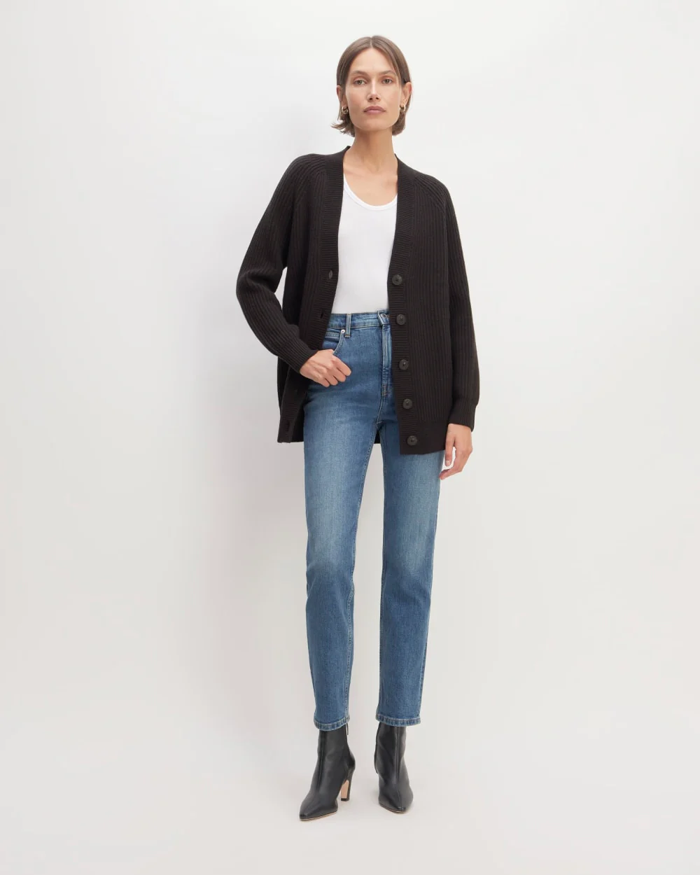 The Felted Merino Cocoon Cardigan | Black - Image 3