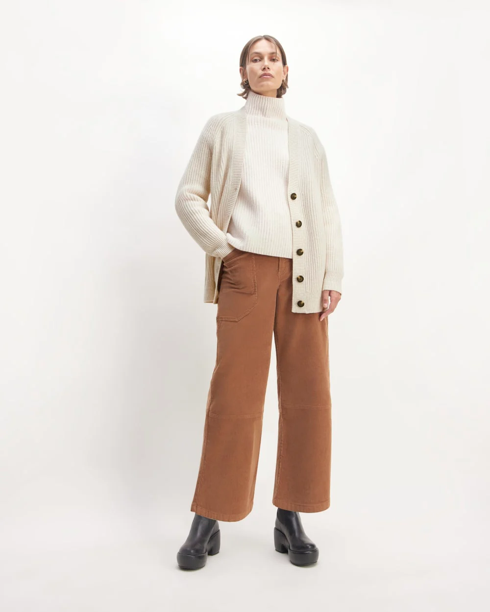 The Felted Merino Cocoon Cardigan | Heathered Oat - Image 3