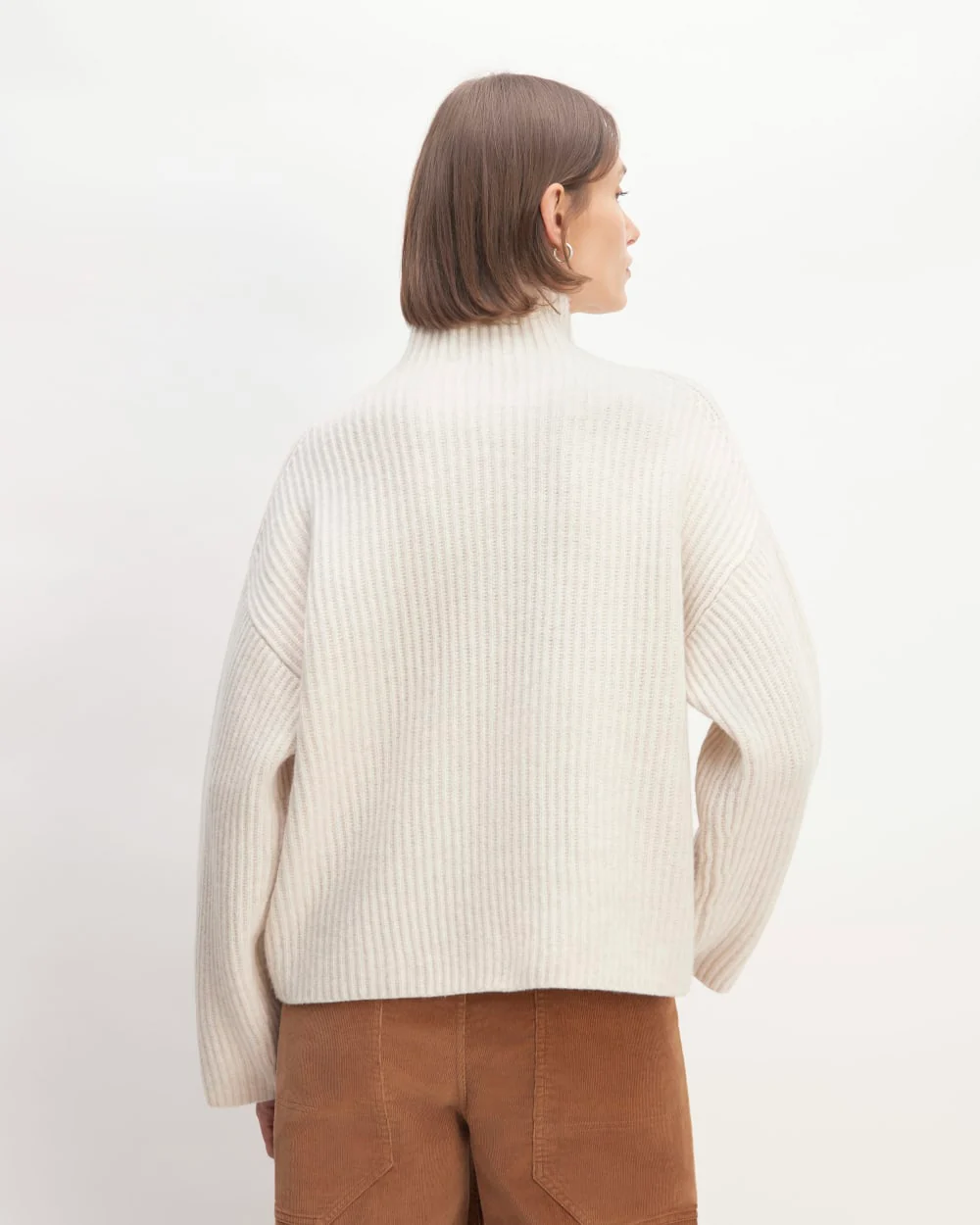 The Felted Merino Funnel-Neck Pullover | Heathered Oat - Image 6
