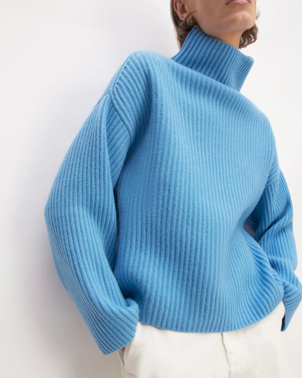 The Felted Merino Funnel-Neck Pullover | Heritage Blue - Image 5