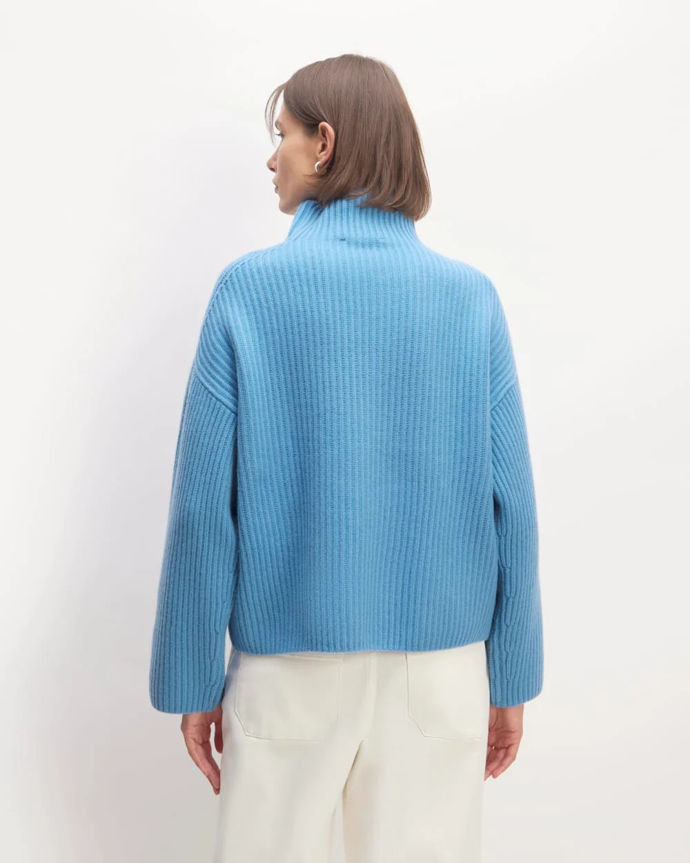 The Felted Merino Funnel-Neck Pullover | Heritage Blue - Image 6