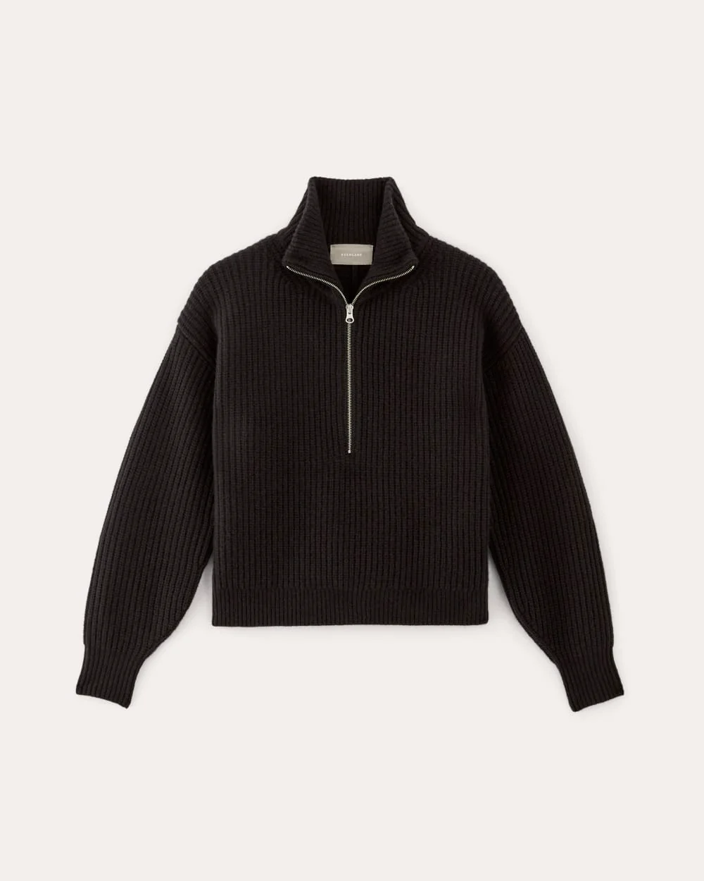 The Half-Zip Sweater in Luxe Merino | Black - Image 2
