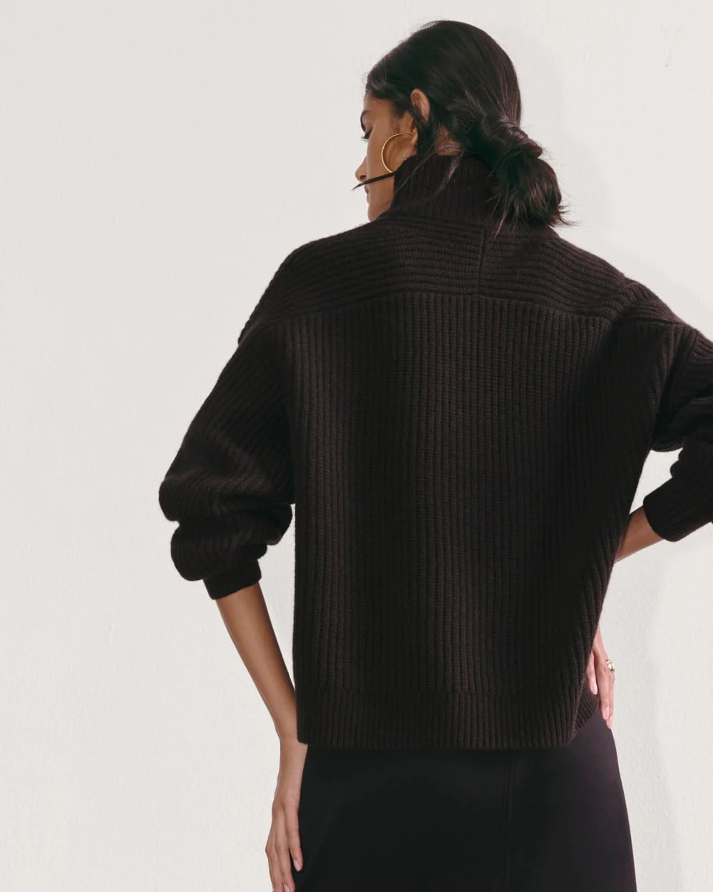 The Half-Zip Sweater in Luxe Merino | Black - Image 5