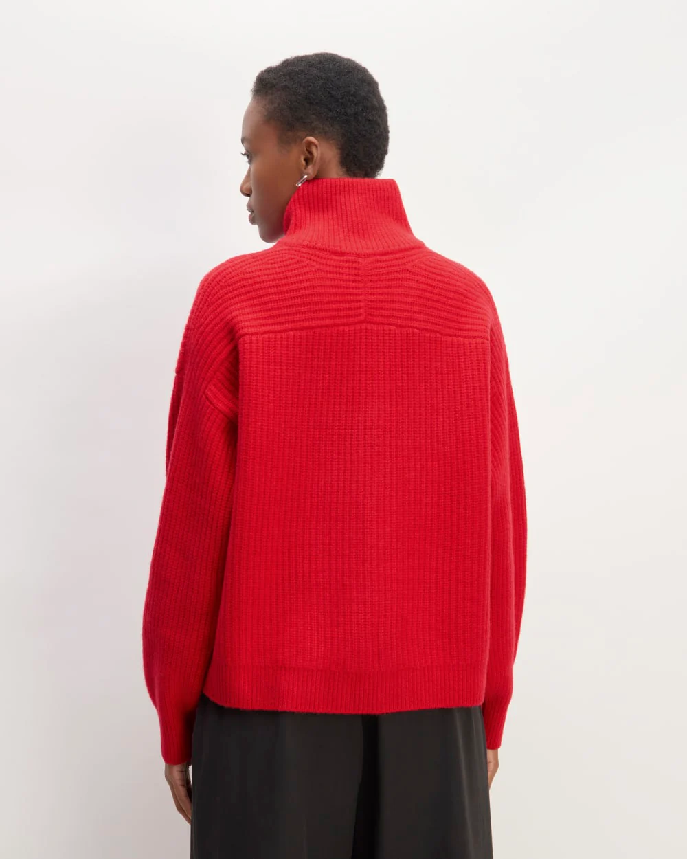 The Half-Zip Sweater in Luxe Merino | Classic Red - Image 6