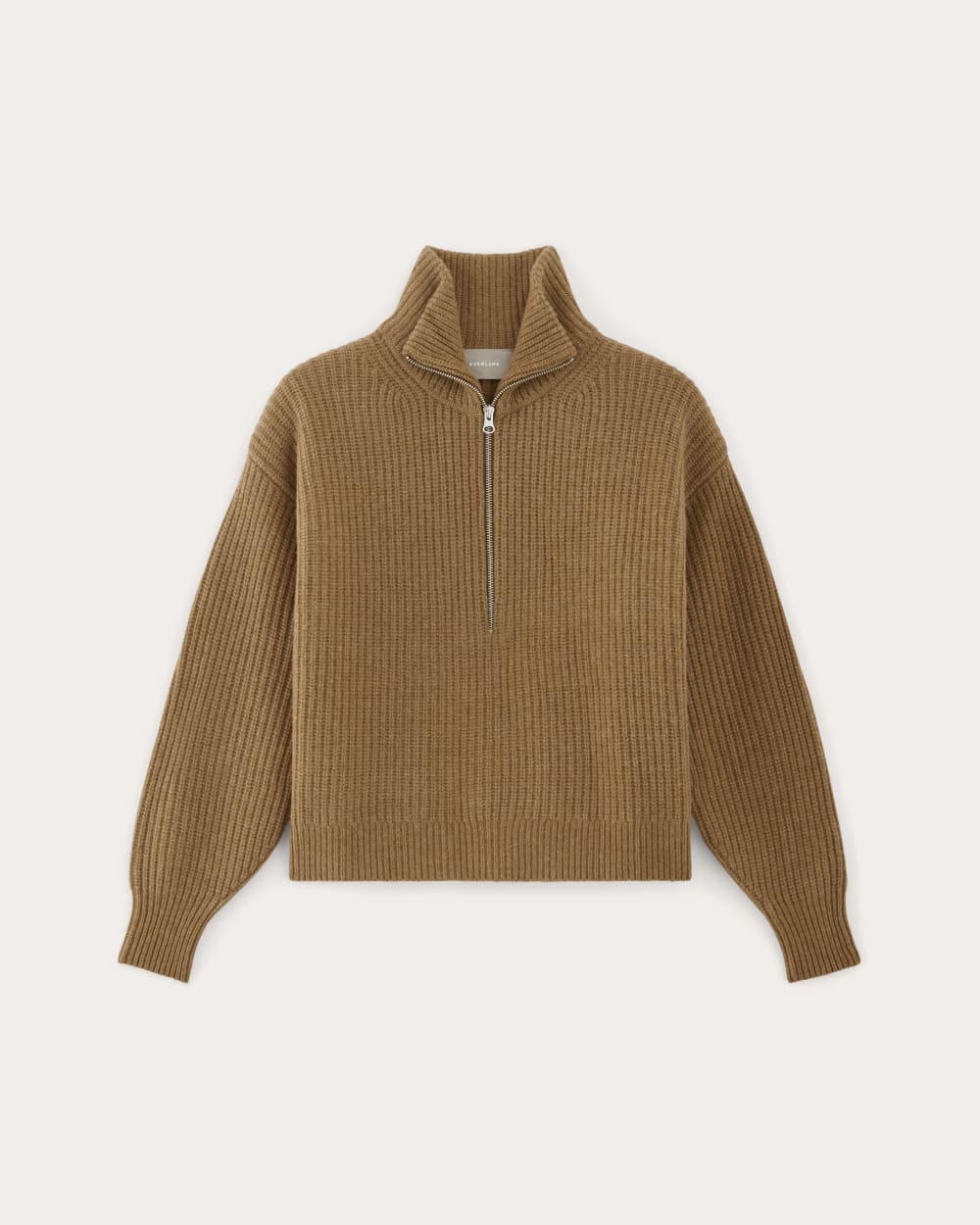 The Half-Zip Sweater in Luxe Merino | Deep Camel - Image 2