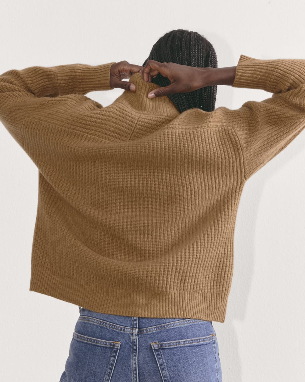 The Half-Zip Sweater in Luxe Merino | Deep Camel - Image 5