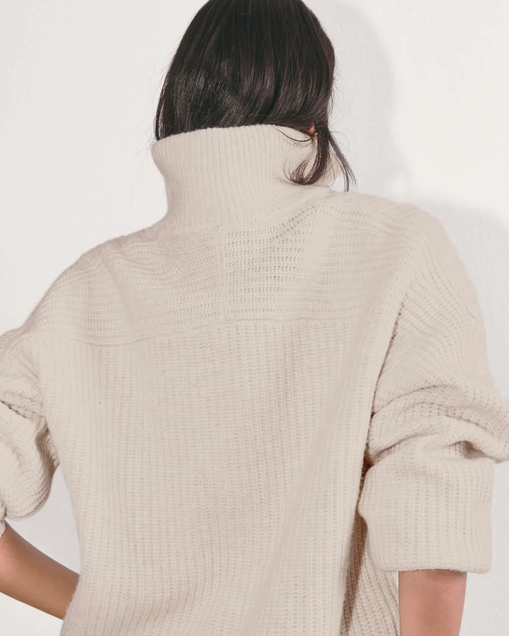 The Half-Zip Sweater in Luxe Merino | Heathered Oat - Image 6