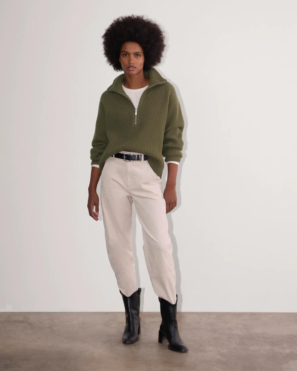 The Half-Zip Sweater in Luxe Merino | Kalamata - Image 3