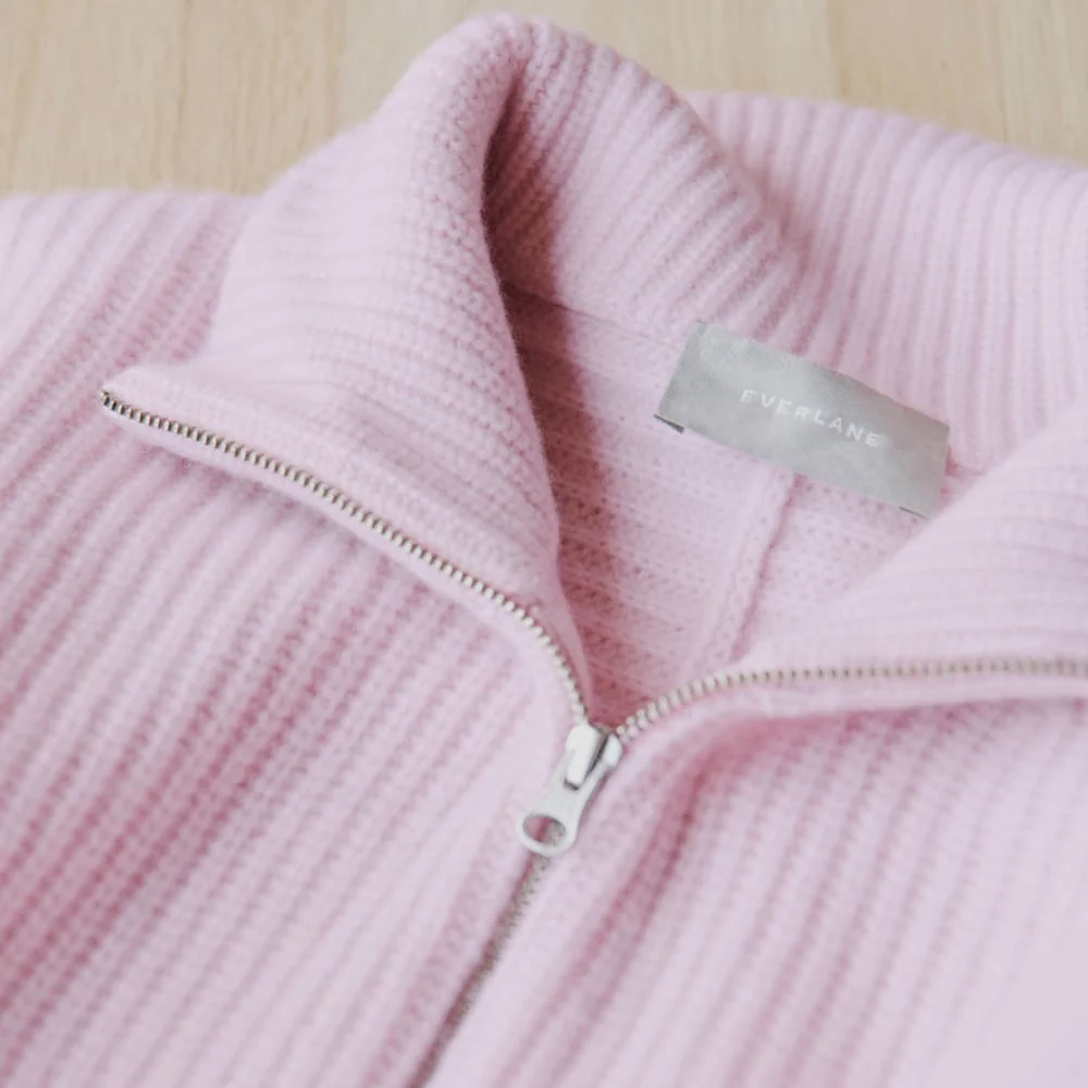 The Half-Zip Sweater in Luxe Merino | Light Lilac - Image 4