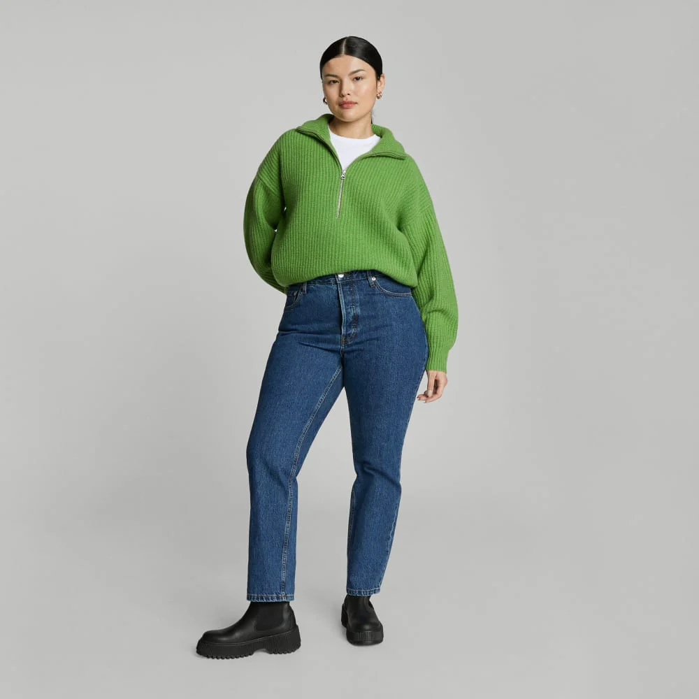The Half-Zip Sweater in Luxe Merino | Salted Lime - Image 8