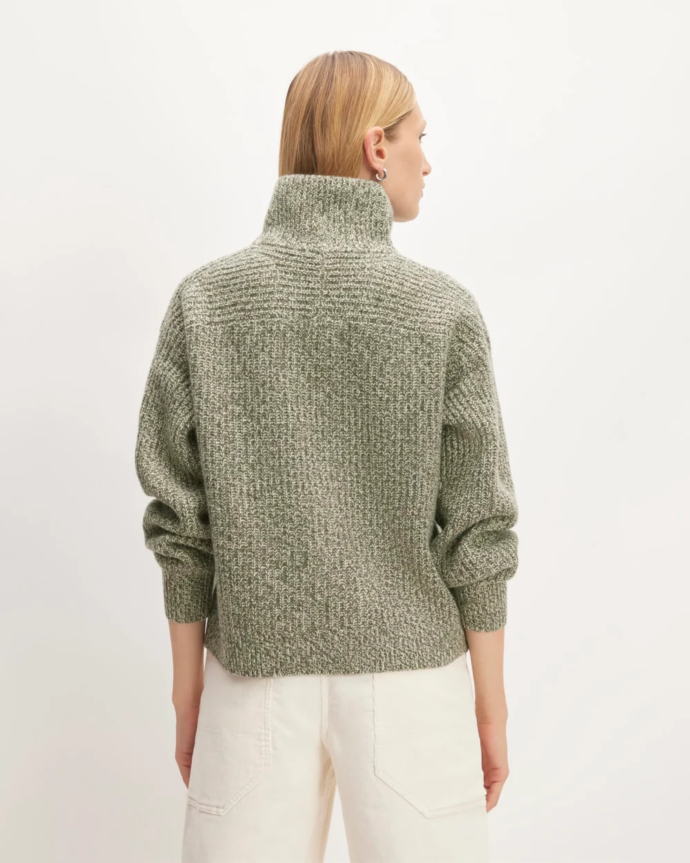 The Half-Zip Sweater in Luxe Merino | Seafoam Green / Kambaba Twist - Image 6