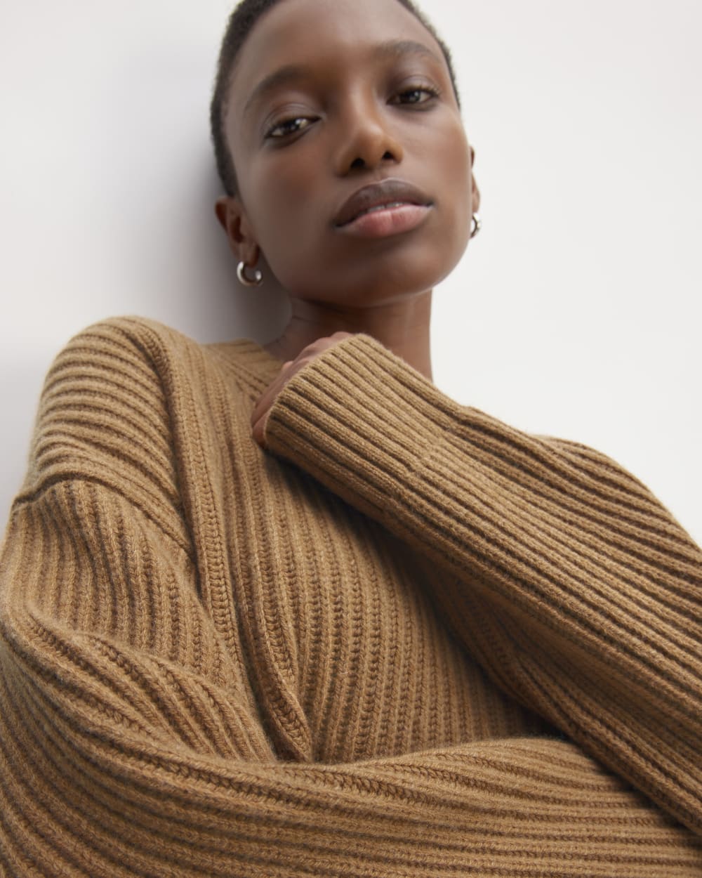 The Oversized Crew in Luxe Merino | Deep Camel - Image 4