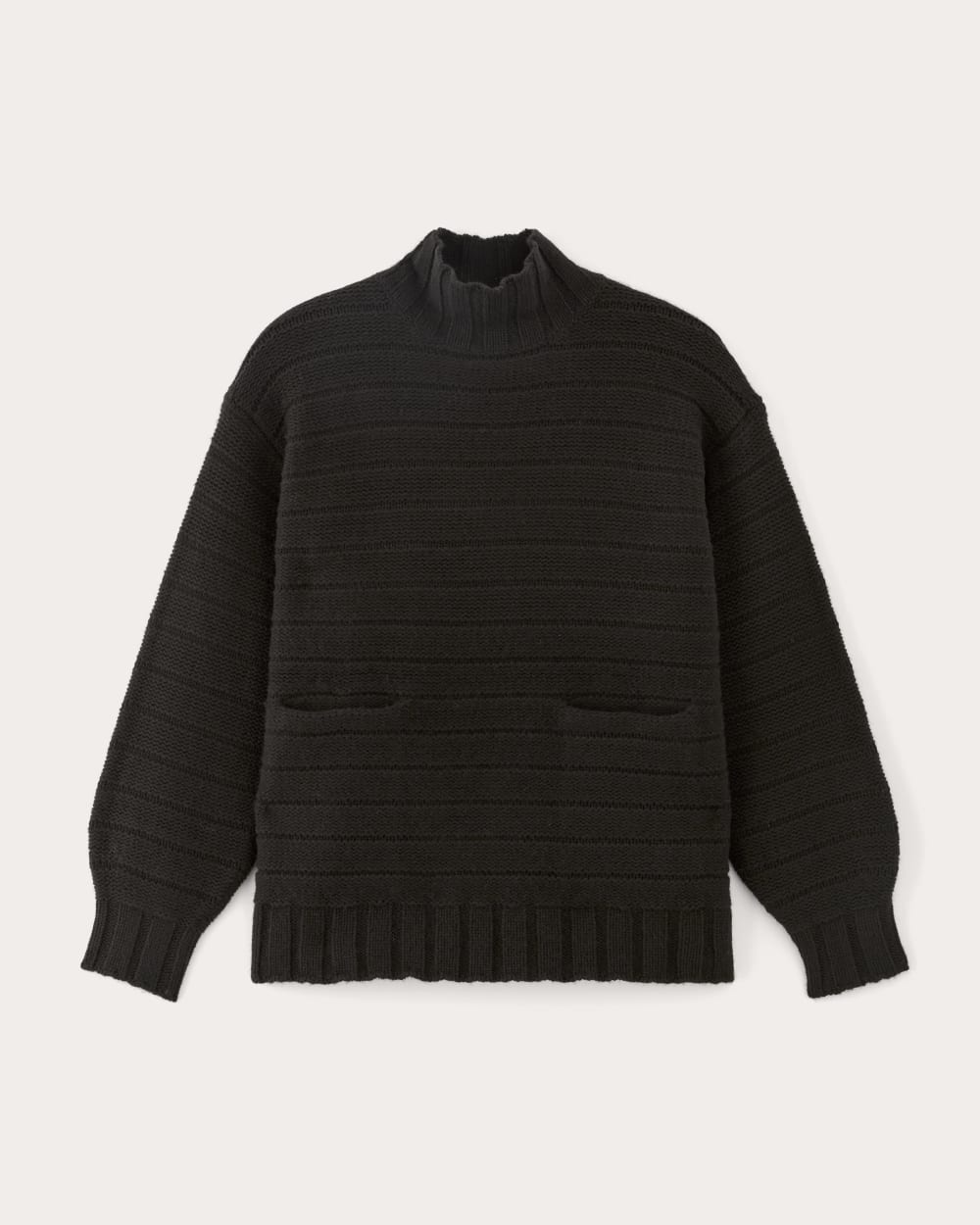 The Oversized Turtleneck in Luxe Merino | Black - Image 2
