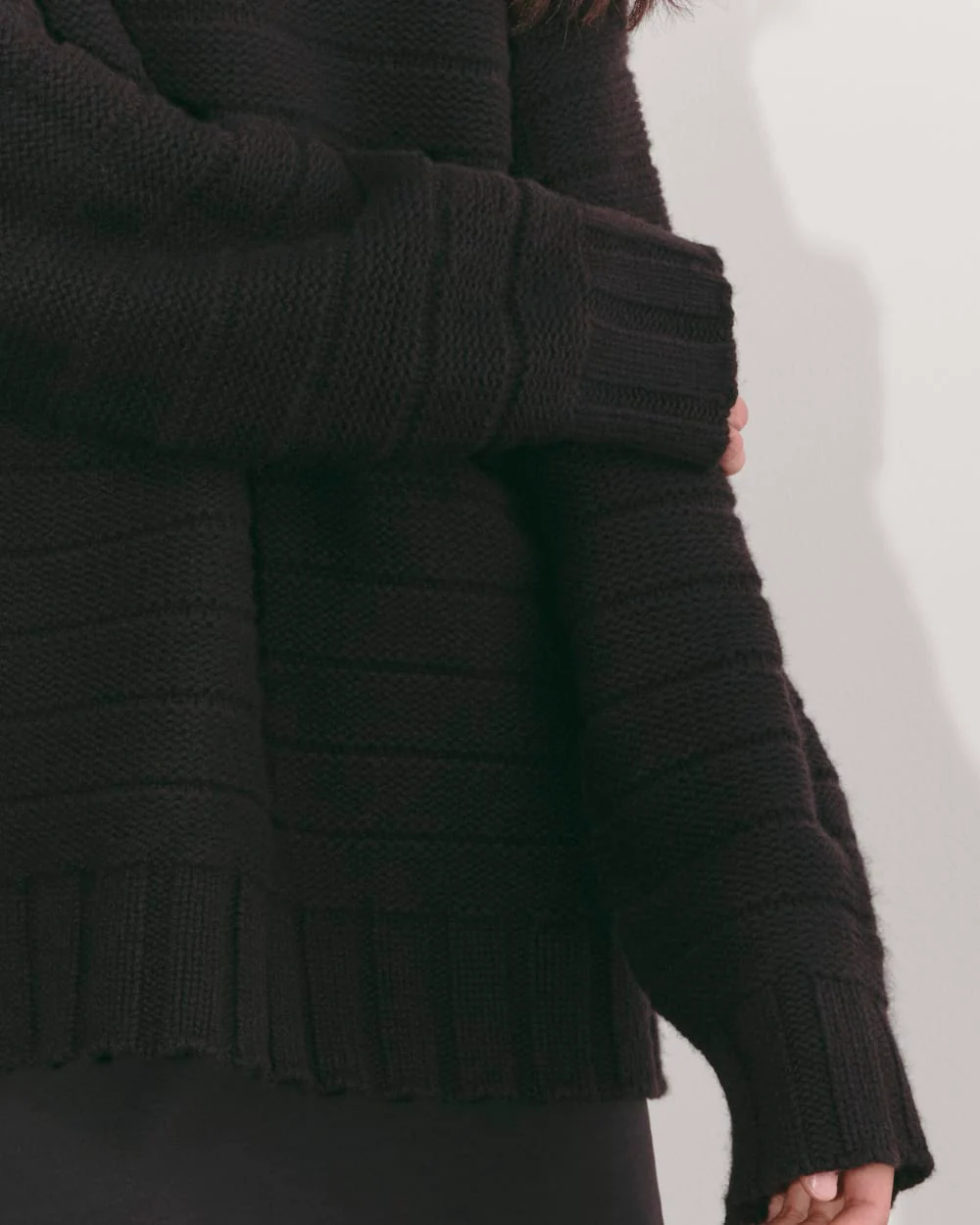 The Oversized Turtleneck in Luxe Merino | Black - Image 3