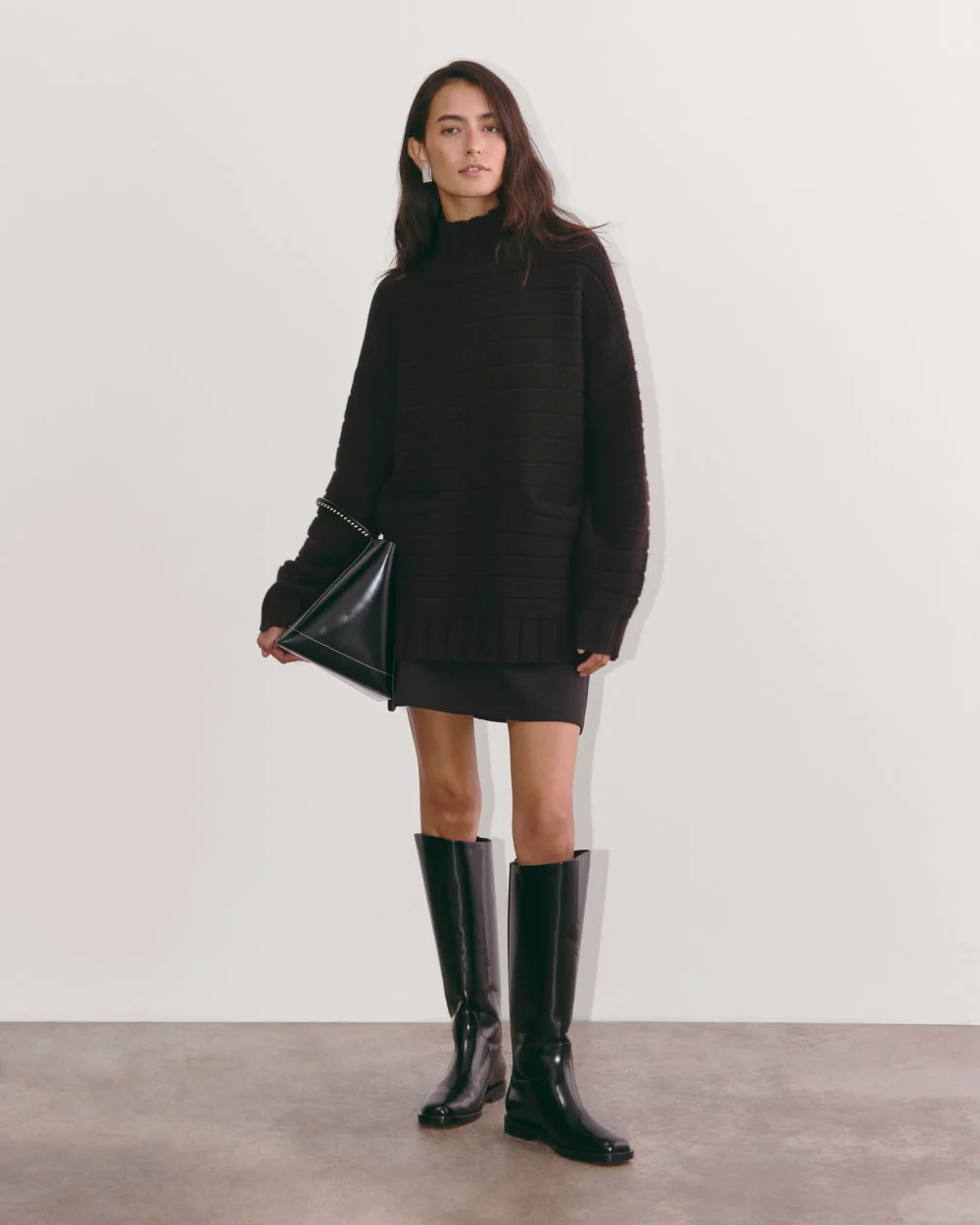 The Oversized Turtleneck in Luxe Merino | Black - Image 5
