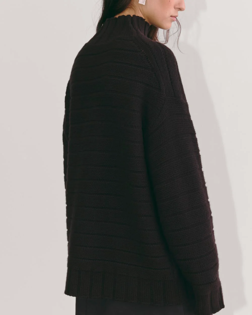 The Oversized Turtleneck in Luxe Merino | Black - Image 6