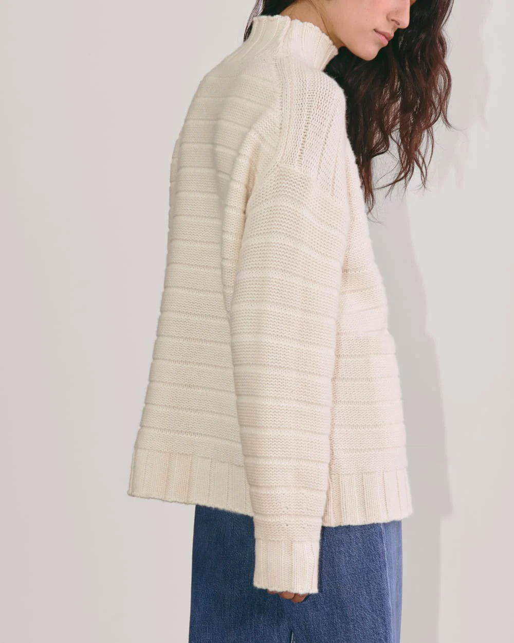 The Oversized Turtleneck in Luxe Merino | Bone - Image 6