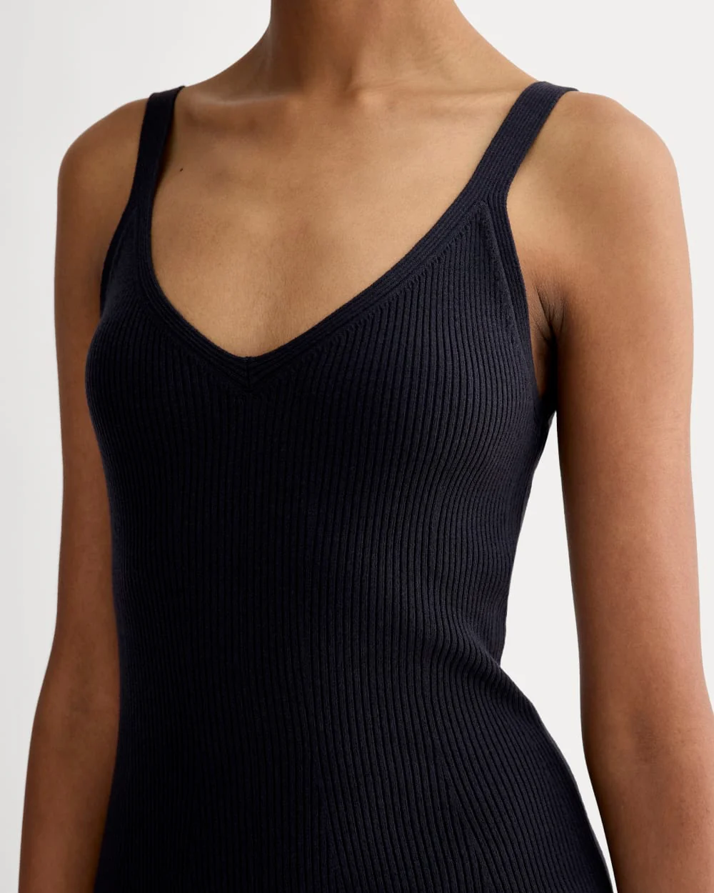The Fine Knit Cami Dress | Navy - Image 4
