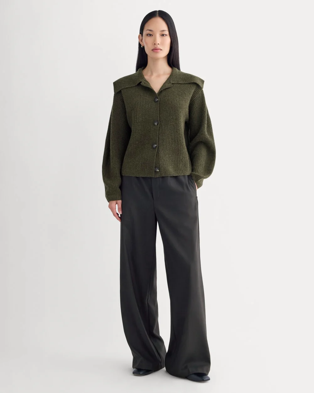 Fisherman Cardigan in Wool Cashmere | Heather Beech - Image 3