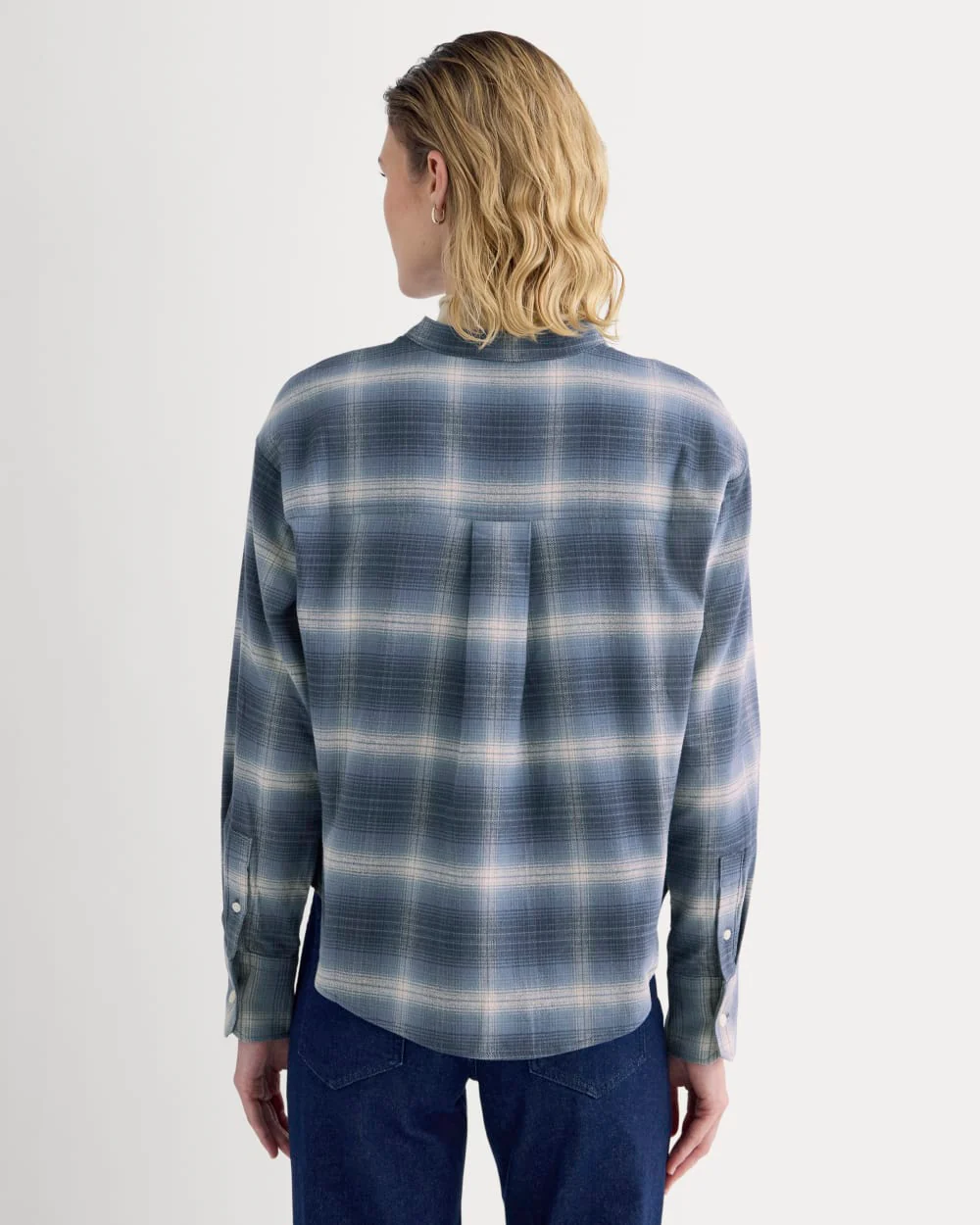 Flannel Shirt | Blue Ombre Plaid - Image 5