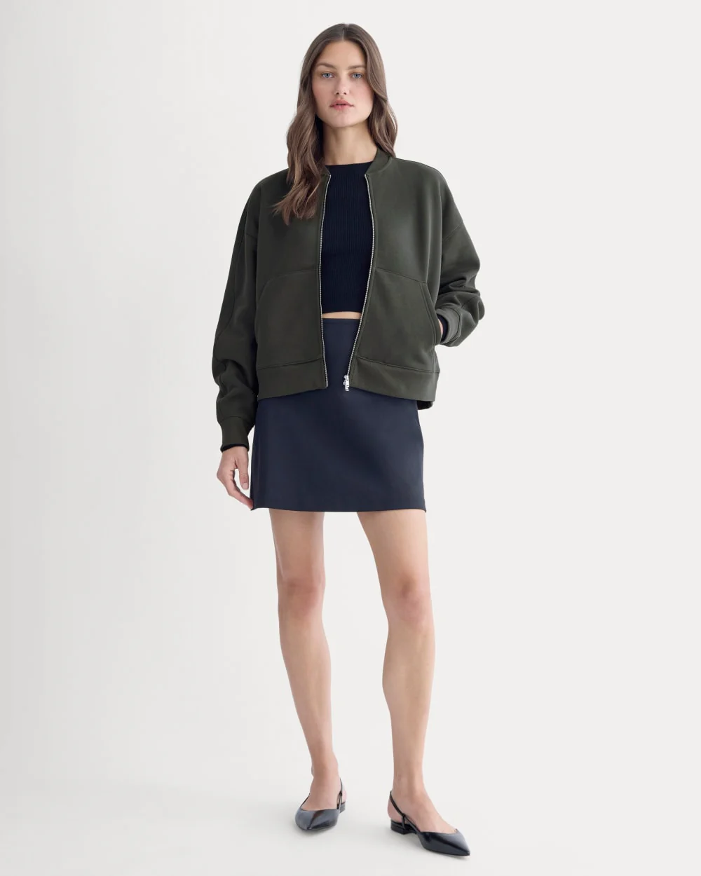 Luxe Fleece Bomber Jacket | Washed Black - Image 3
