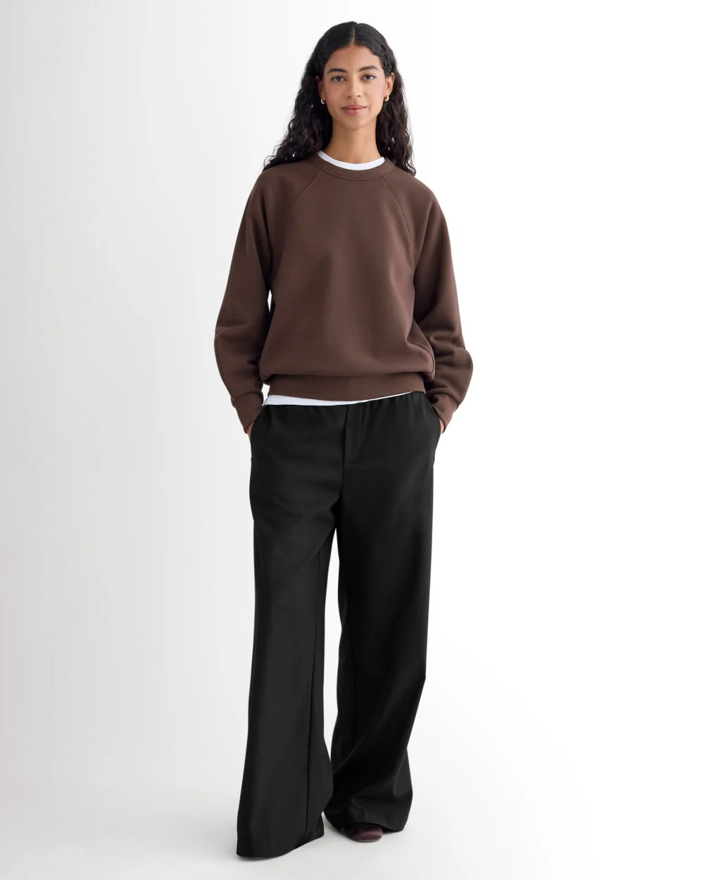 Luxe Fleece Raglan Crewneck | Dark Chocolate - Image 3