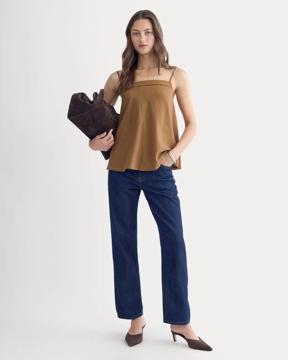 The Flowy Gauze Cami | Toffee - Image 3