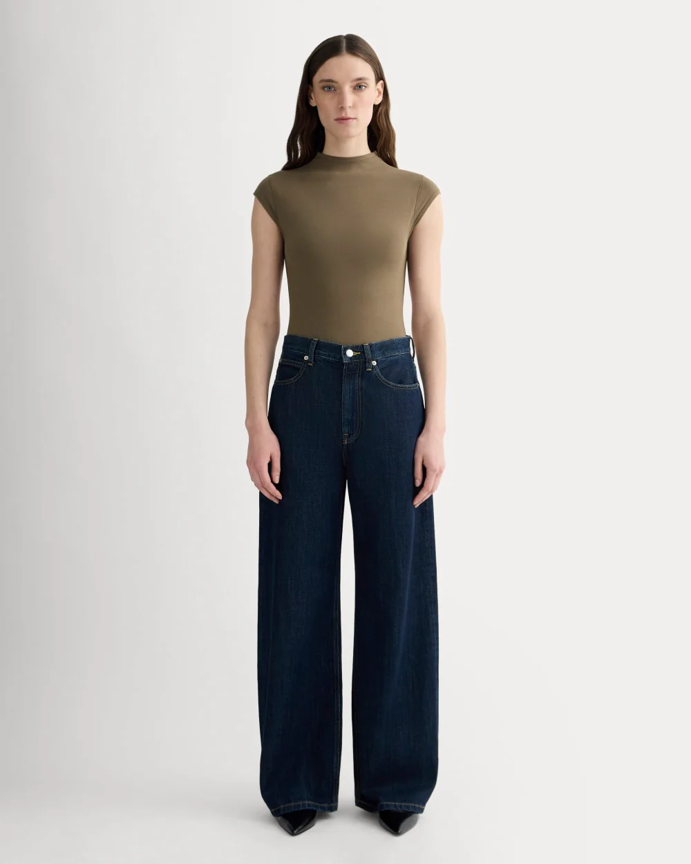 The Form Funnel-Neck Bodysuit | Deep Taupe