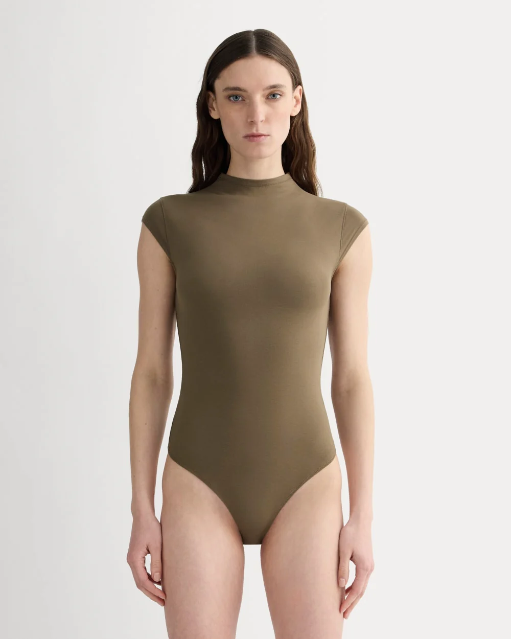 The Form Funnel-Neck Bodysuit | Deep Taupe - Image 3