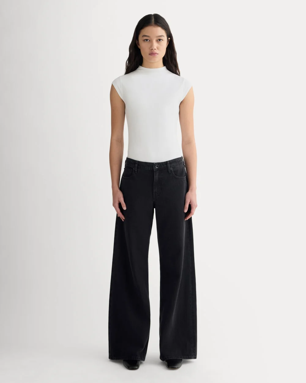 The Form Funnel-Neck Bodysuit | White