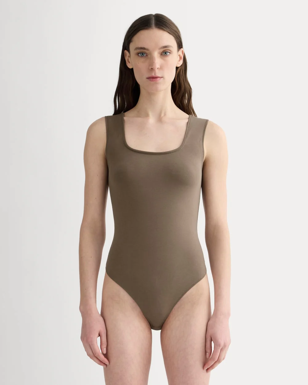 The Form Square-Neck Bodysuit | Deep Taupe - Image 3