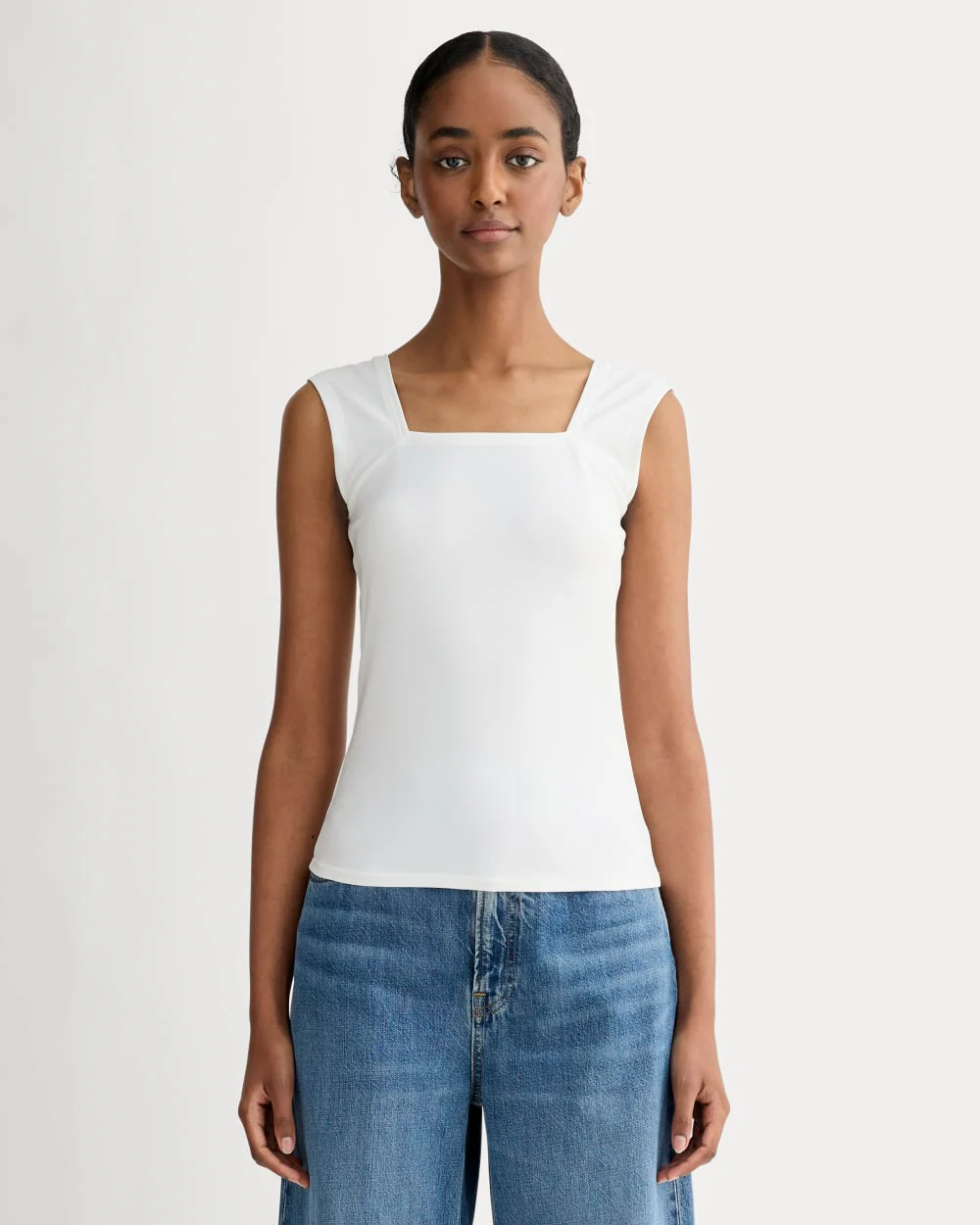 The Form Square-Neck Tank | White