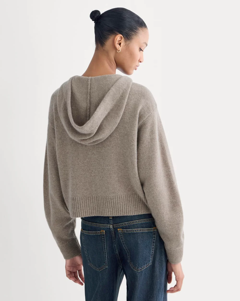 Full-Zip Hoodie in Wool Cashmere | Oatmeal - Image 4