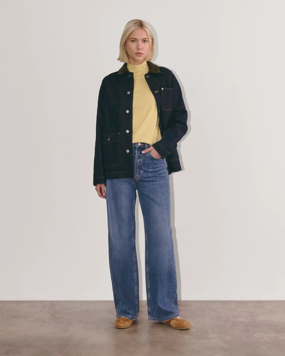 The Funnel Neck in Cotton Cashmere | Parsnip - Image 4
