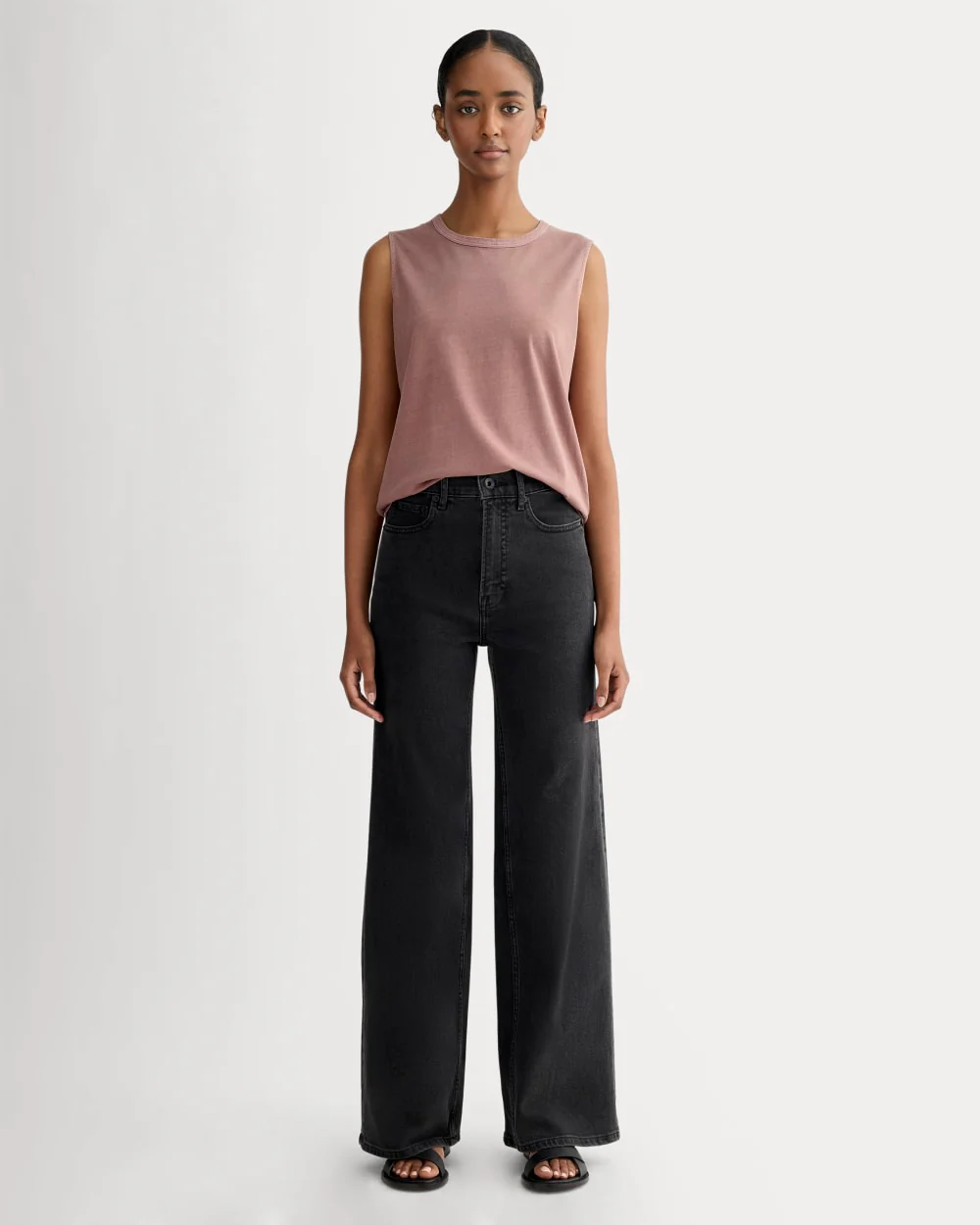 The Boyfriend Tank in Essential Cotton | Brown Garment Dye - Image 3