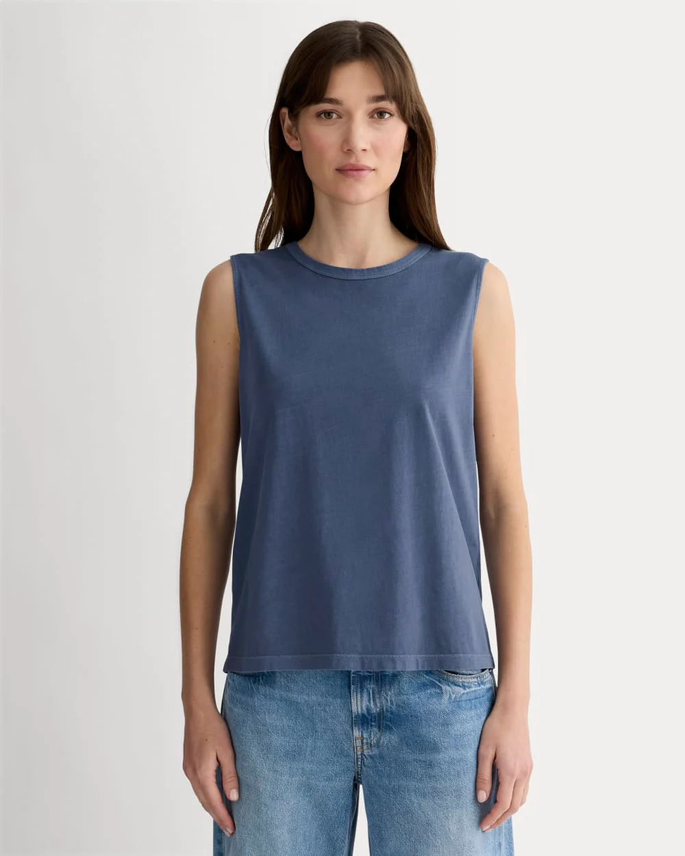 The Boyfriend Tank in Essential Cotton | Navy