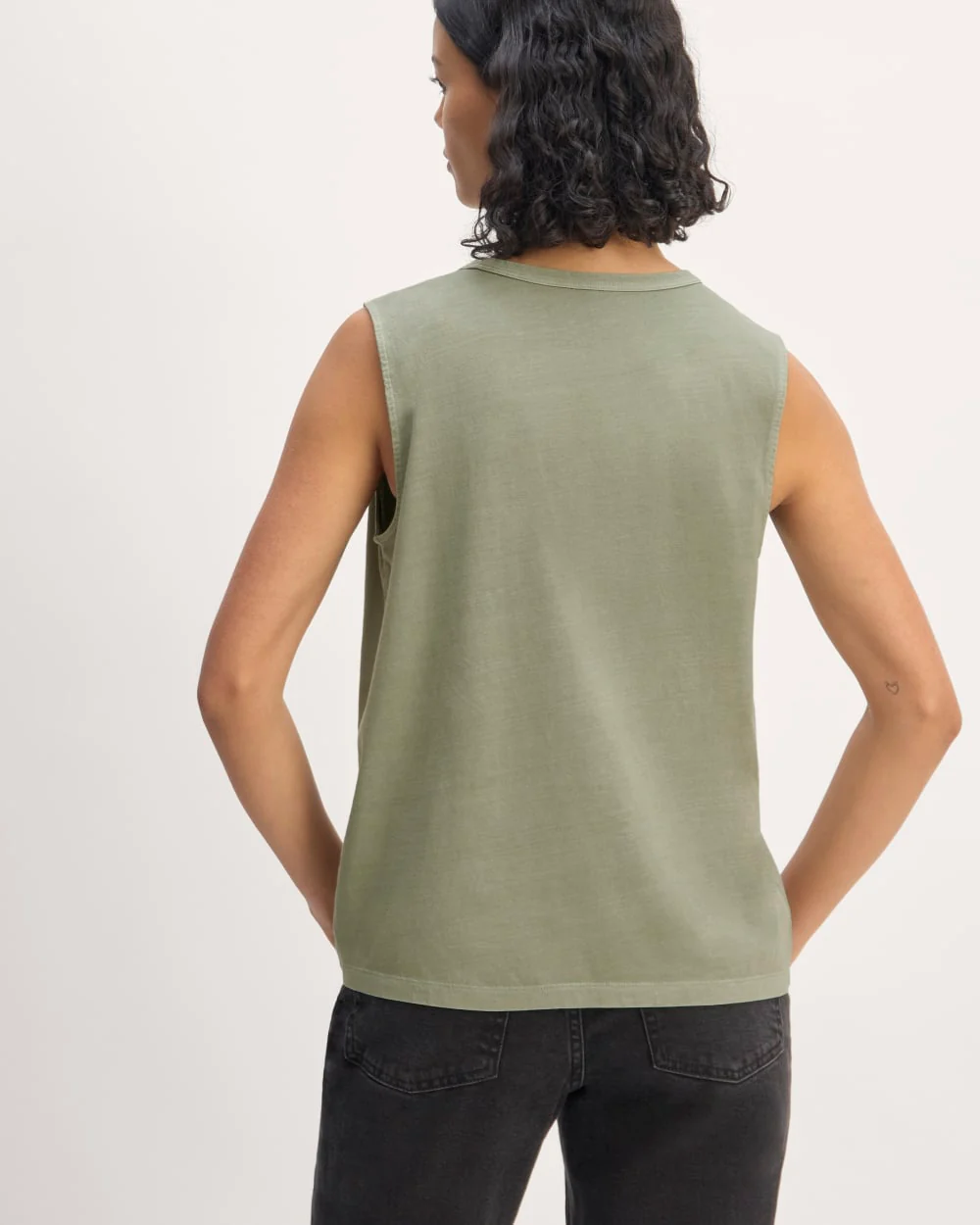 The Boyfriend Tank in Essential Cotton | Seagrass - Image 4