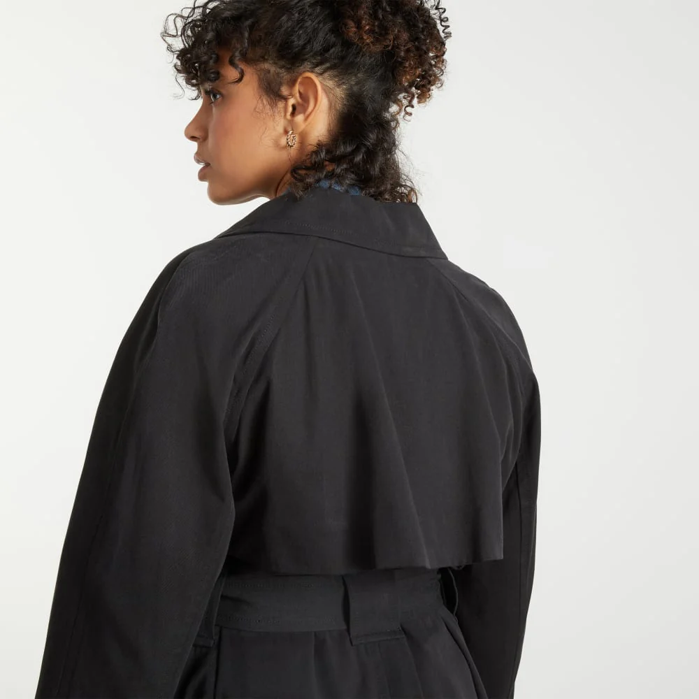 The Gathered Drape Trench | Black - Image 4