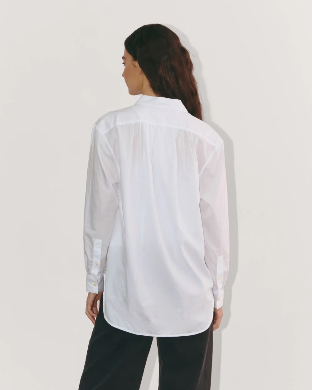 The Gathered Shirt in Silky Cotton | White - Image 5