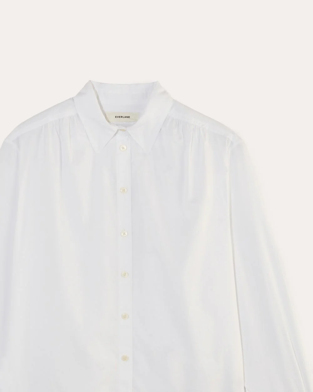 The Gathered Shirt in Silky Cotton | White - Image 6