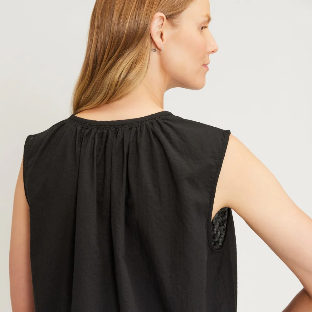 The Gathered Tie-Front Top | Black - Image 5