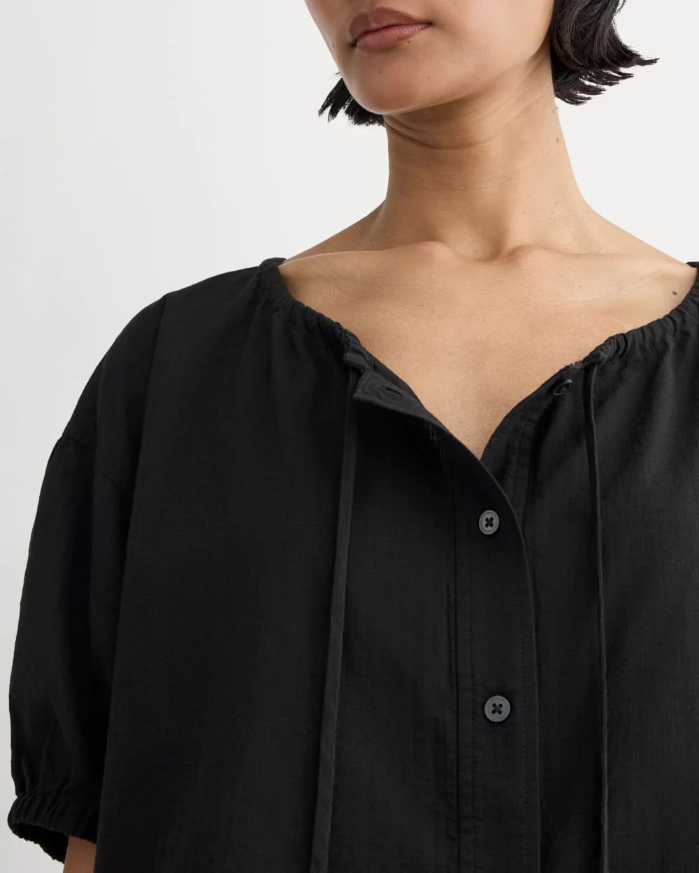 The Gauze Button-Up | Black - Image 4