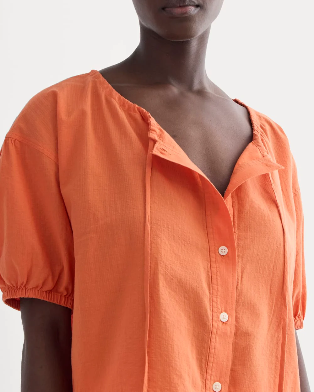 The Gauze Button-Up | Soft Orange - Image 4