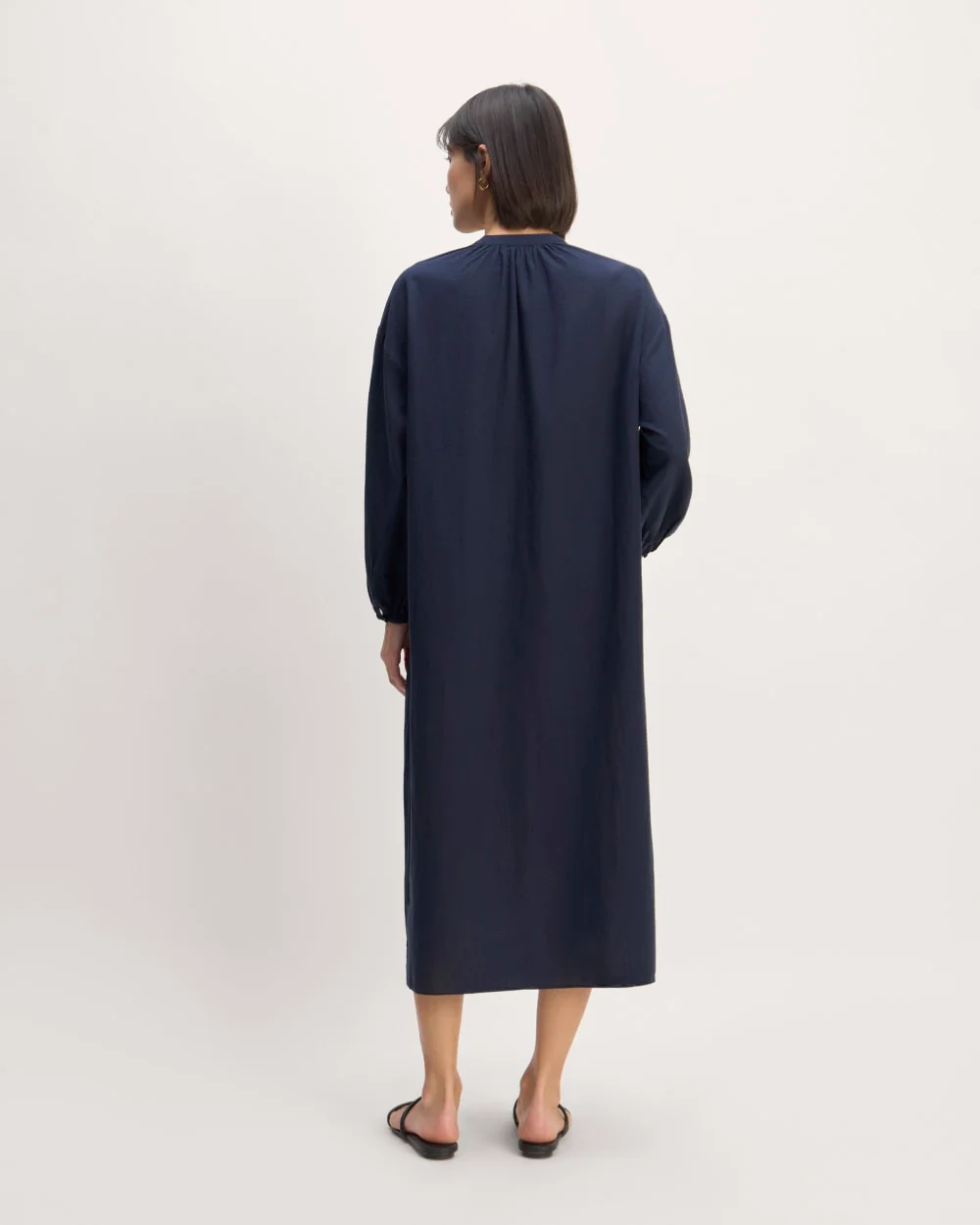 The Gauze Caftan Dress | Navy - Image 6