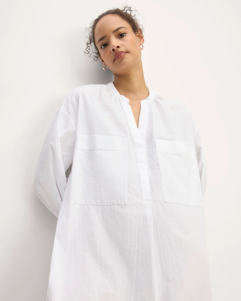 The Gauze Caftan Dress | White - Image 3