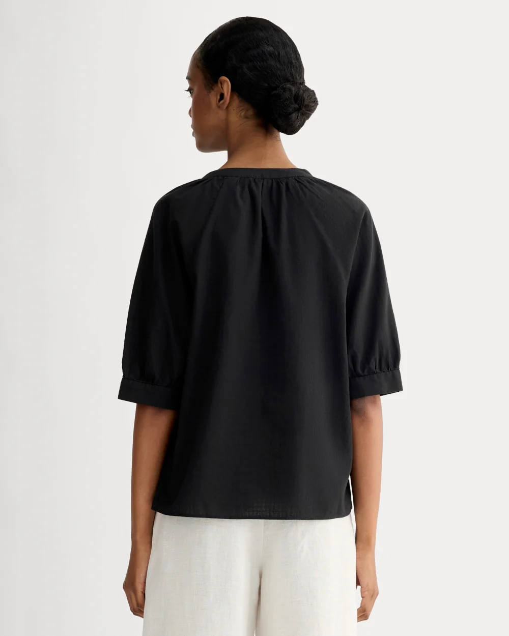The Gauze Gathered Top | Black - Image 5