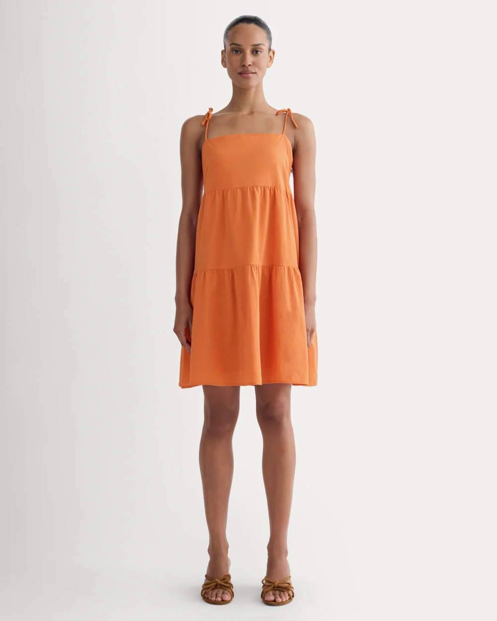 The Gauze Mini Tiered Dress | Soft Orange