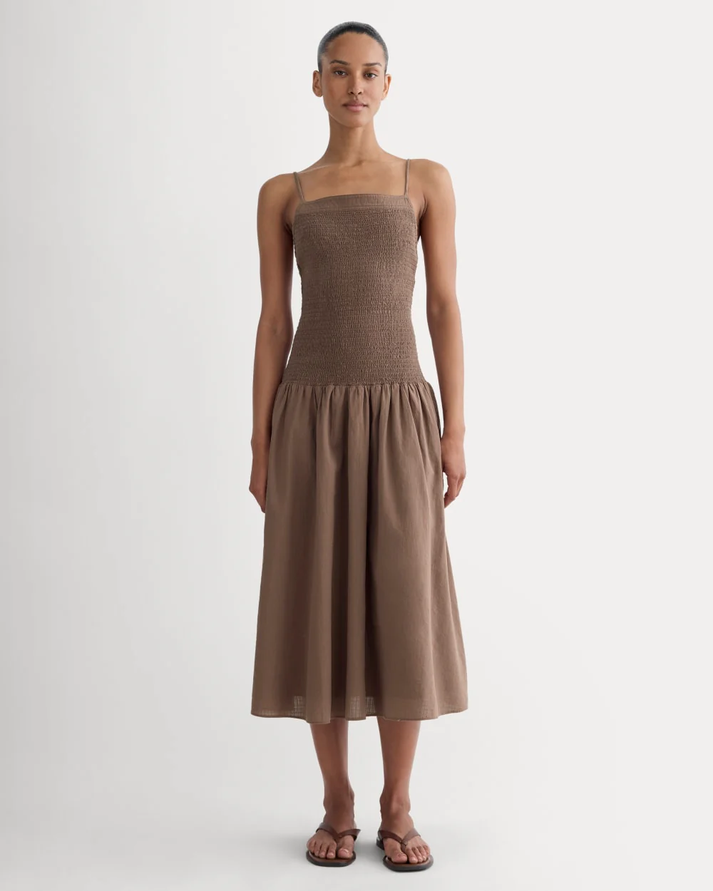 The Gauze Open-Back Dress | Mocha
