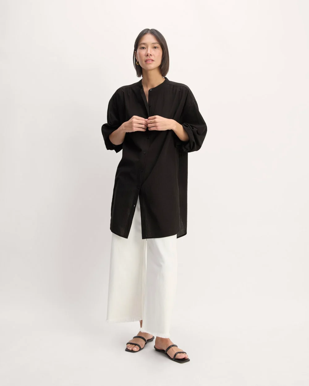 The Gauze Oversized Shirt | Black - Image 3